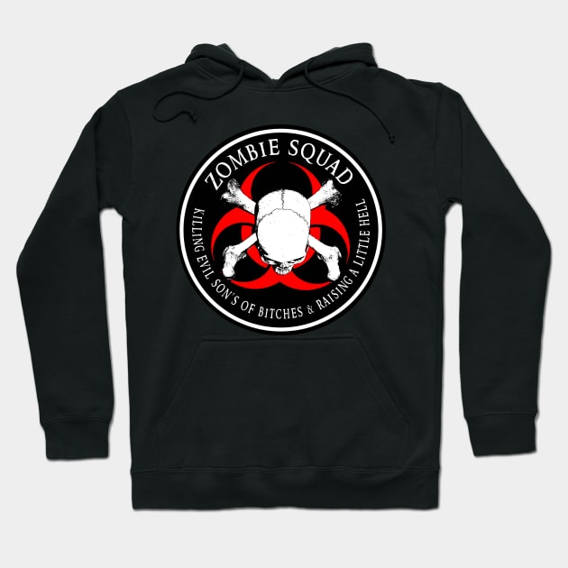 Biohazard Zombie Squad 4 Ring Patch outlined 2 Hoodie by Ratherkool